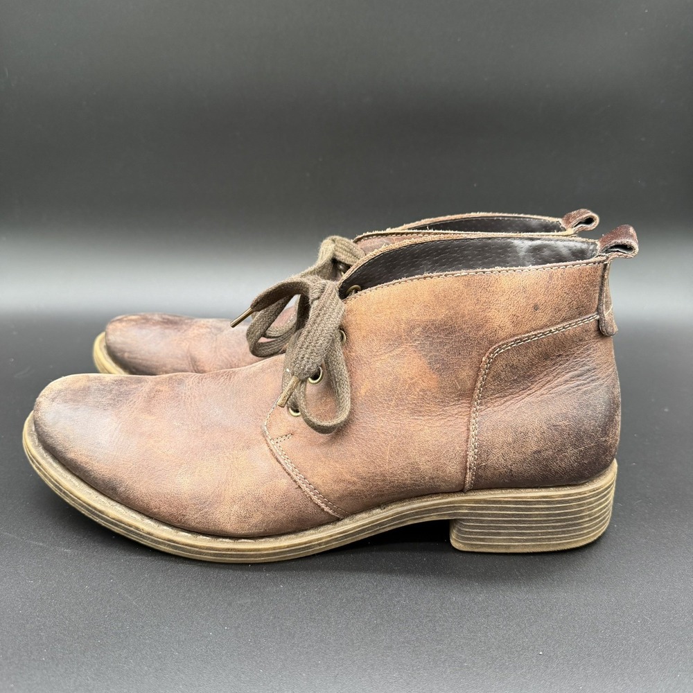 GBX Men's Brown Leather Lace-Up Ankle Chukka Boots Size 12